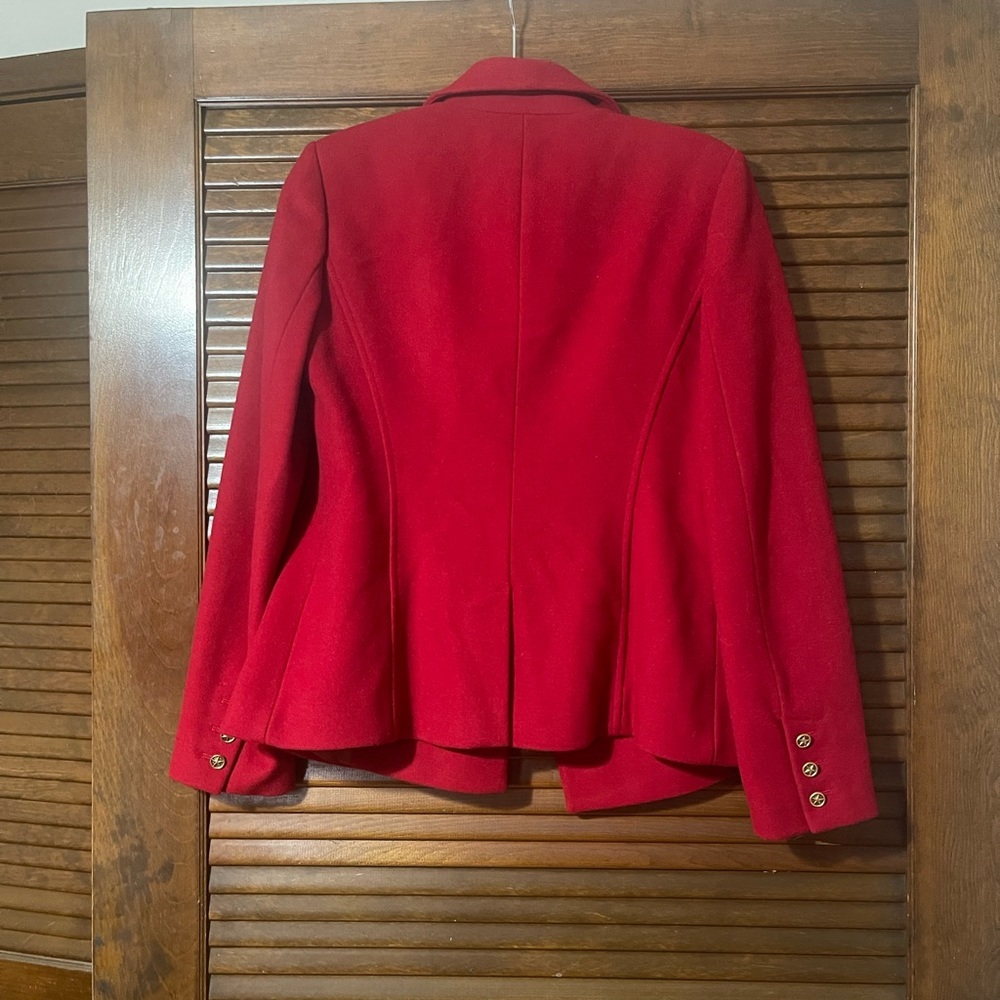 Tory Burch red pea coat - Picture 5 of 8